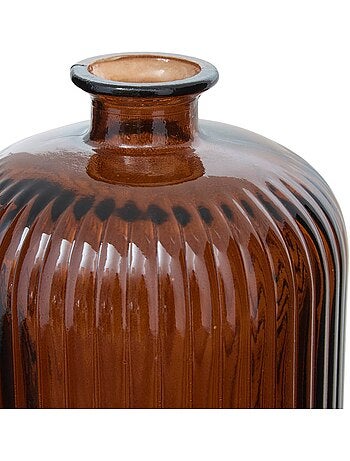 Vase cylindre strié en verre recyclé LUZ