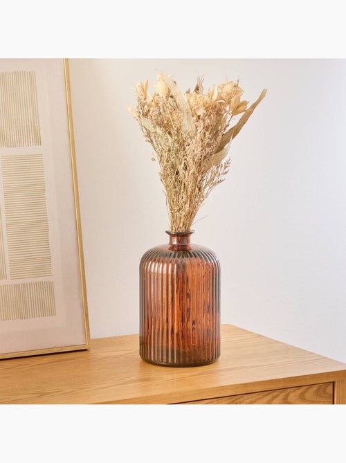 Vase cylindre strié en verre recyclé LUZ - Kiabi