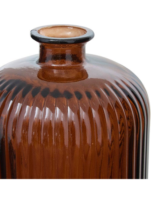 Vase cylindre strié en verre recyclé LUZ - Kiabi