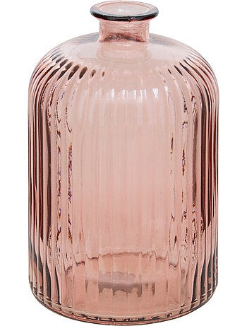 Vase cylindre strié en verre recyclé LUZ
