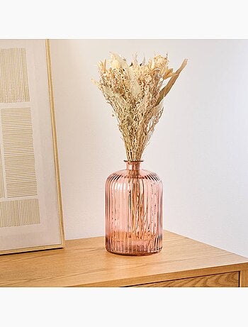 Vase cylindre strié en verre recyclé LUZ