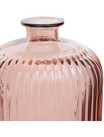Vase cylindre strié en verre recyclé LUZ