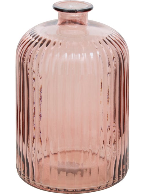 Vase cylindre strié en verre recyclé LUZ - Kiabi