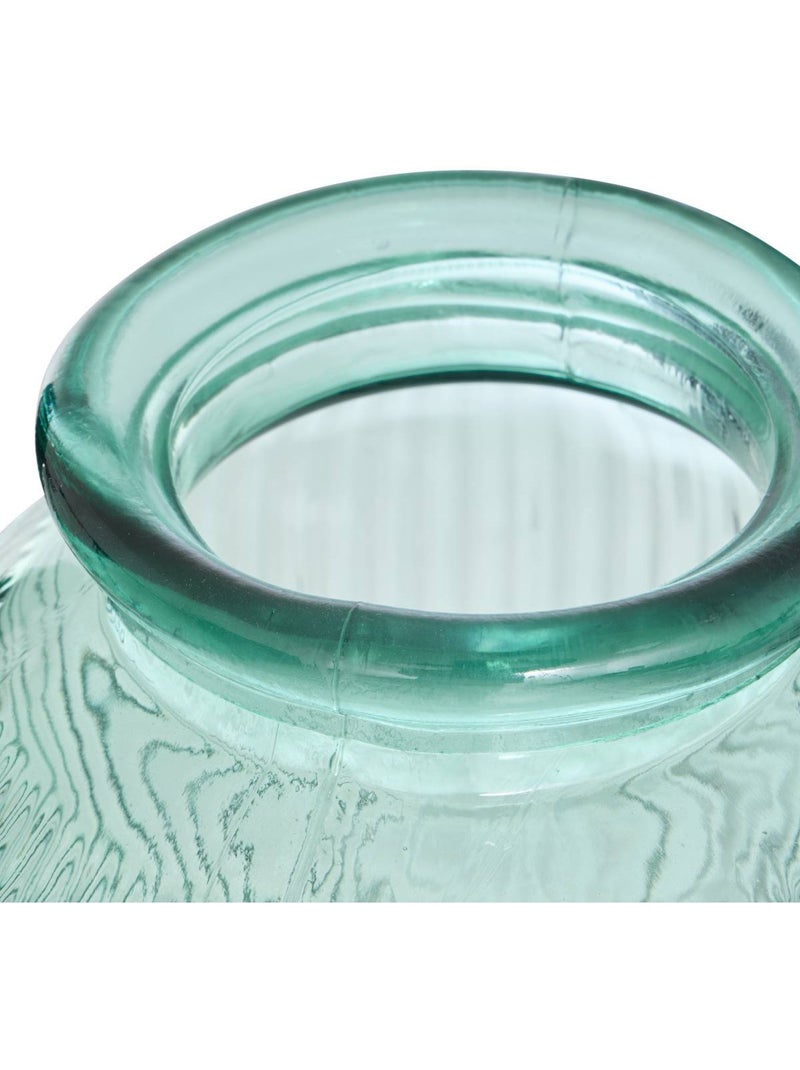 Vase cylindre strié haut en verre recyclé LUZ Vert - Kiabi
