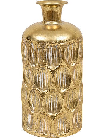 Vase cylindre strié martelé compact en fonte BELLI