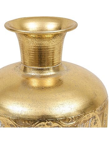 Vase cylindre strié martelé compact en fonte BELLI