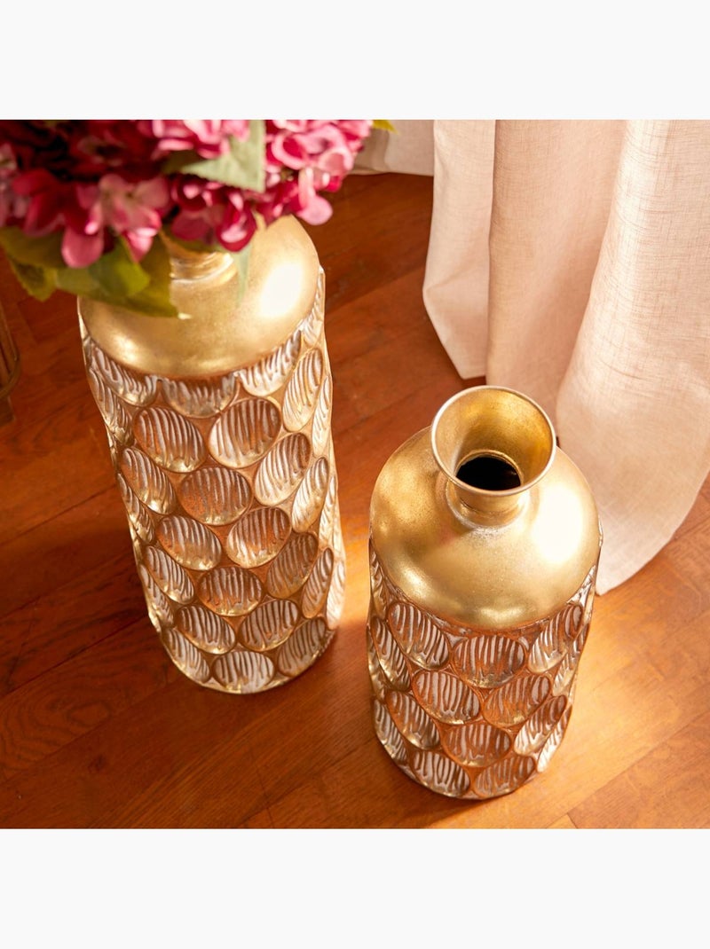 Vase cylindre strié martelé compact en fonte BELLI Doré - Kiabi
