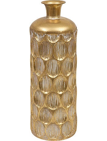 Vase cylindre strié martelé haut en fonte BELLI