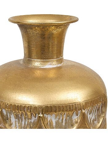 Vase cylindre strié martelé haut en fonte BELLI