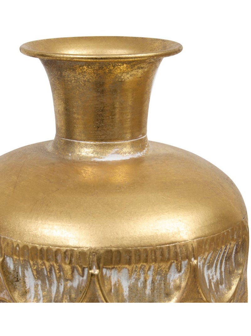 Vase cylindre strié martelé haut en fonte BELLI Doré - Kiabi