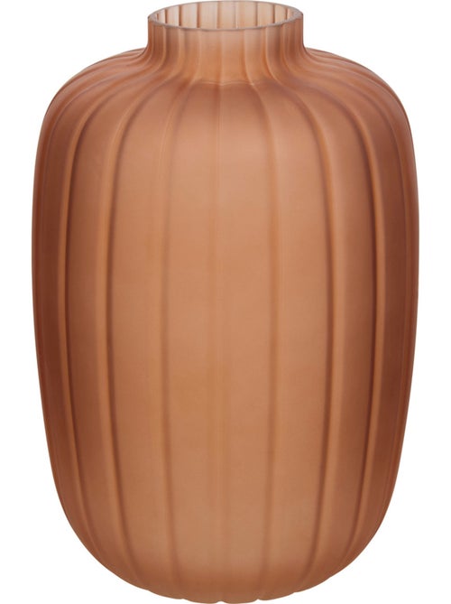 Vase cylindre strié mat en verre ambré TIGY - Kiabi