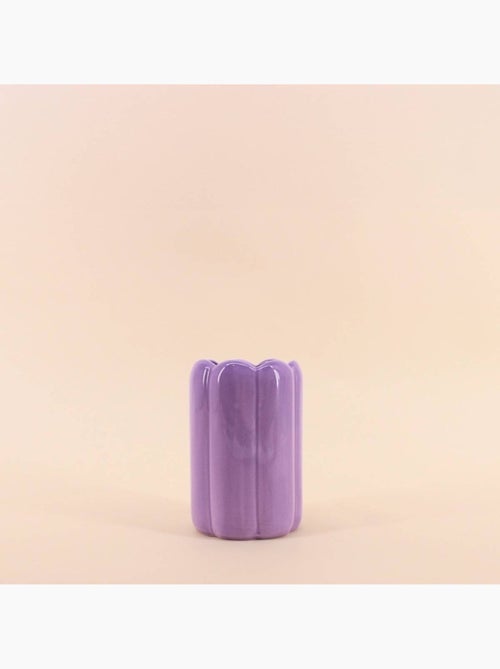 Vase cylindrique festonné violet 15 cm - Kiabi