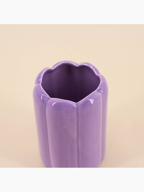 Vase cylindrique festonné violet 15 cm - Kiabi
