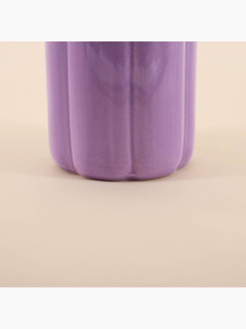 Vase cylindrique festonné violet, H15cm Violet - Kiabi