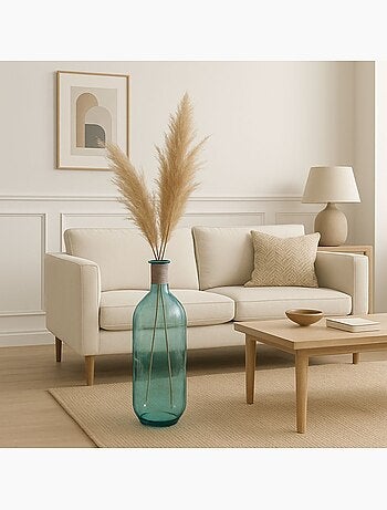 Vase dame jeanne en verre avec corde 60cm