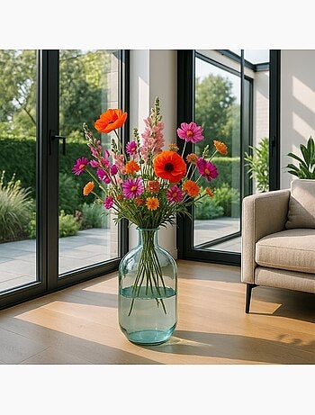 Vase dame jeanne en verre recyclé, H60cm