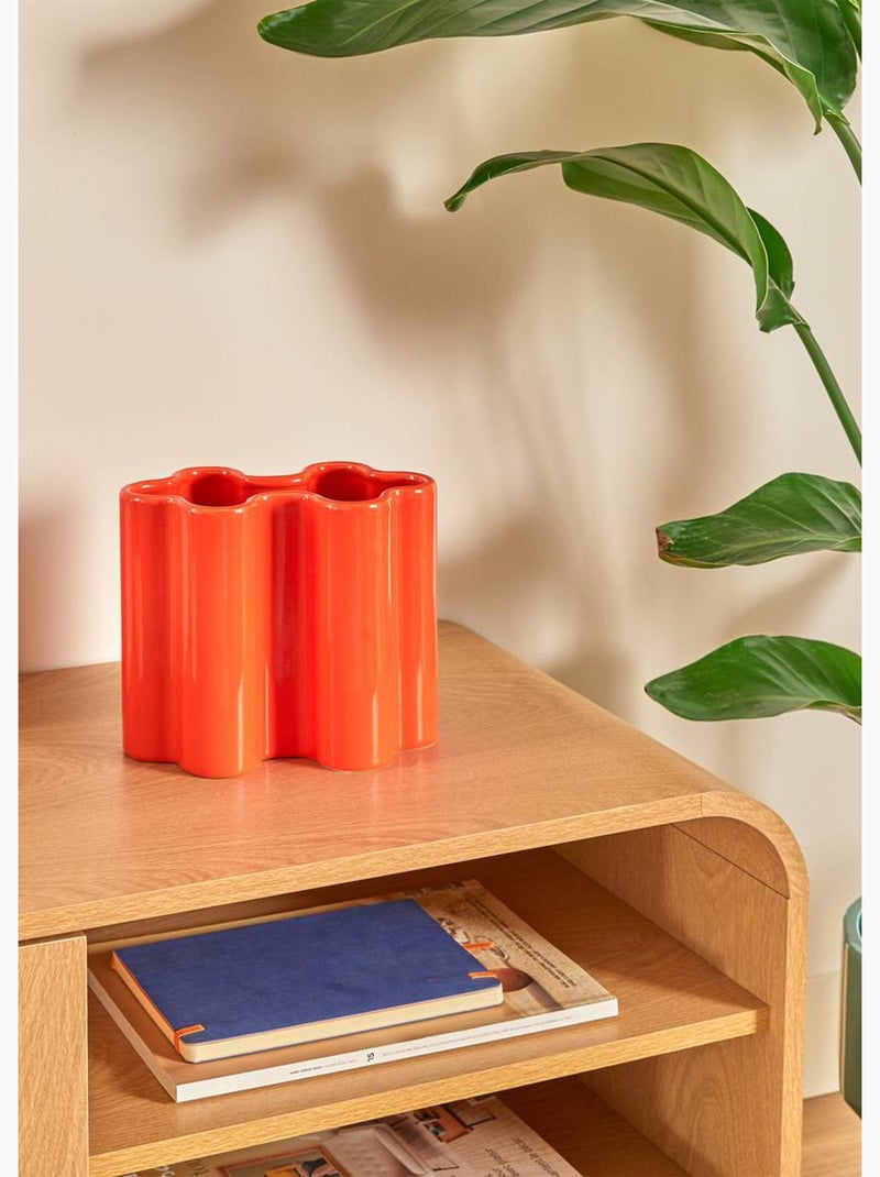Vase déco en céramique, forme puzzle - AFIBEL Orange - Kiabi