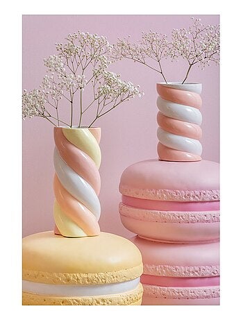 Vase décoratif en céramique design effet marshmallow CUSHIA