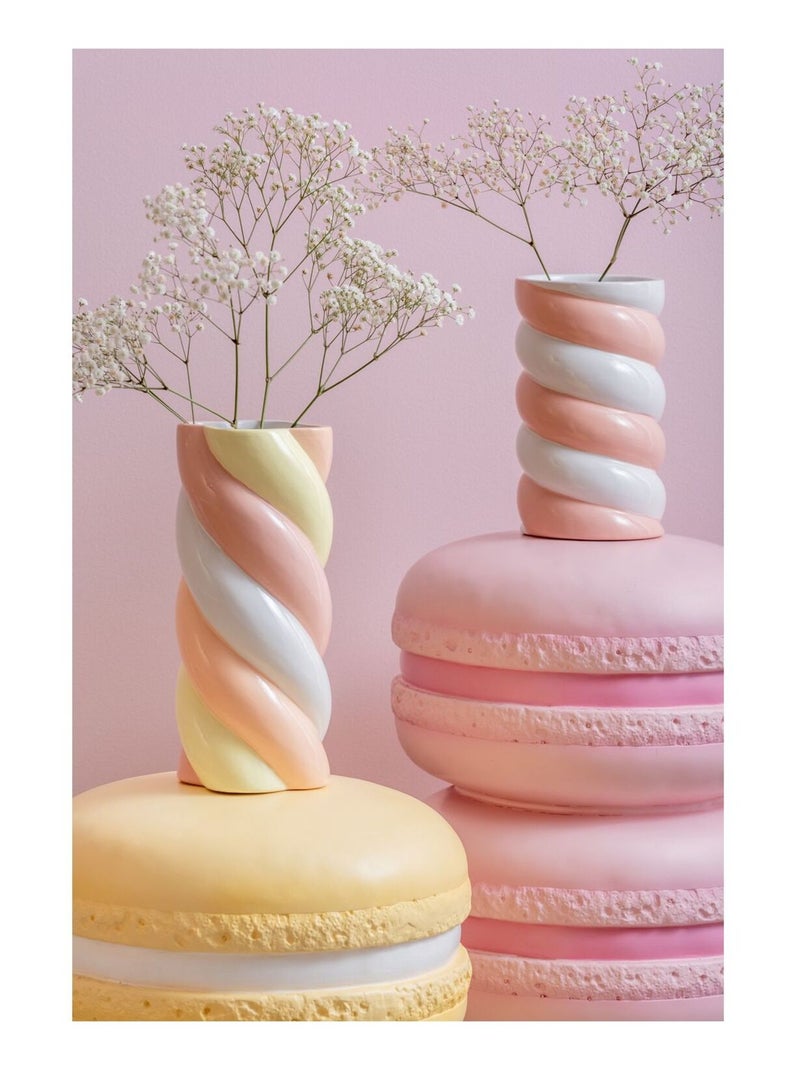 Vase décoratif en céramique design effet marshmallow CUSHIA Rose - Kiabi