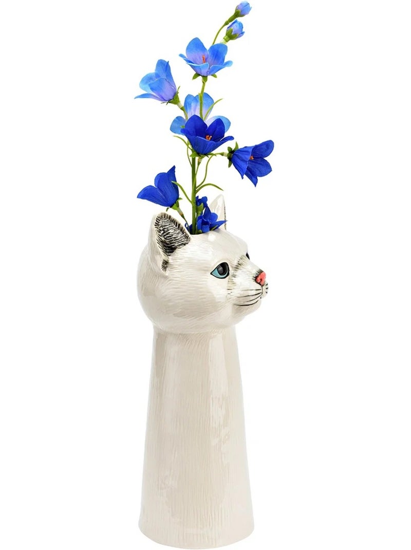 Vase décoratif tête de chat en céramique blanc Design original Blanc - Kiabi