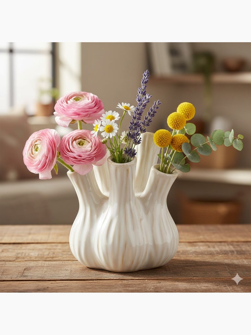 Vase design Ail moderne Blanc - Kiabi