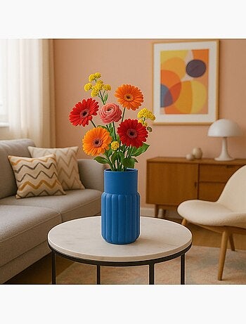 Vase design bleu , H20cm