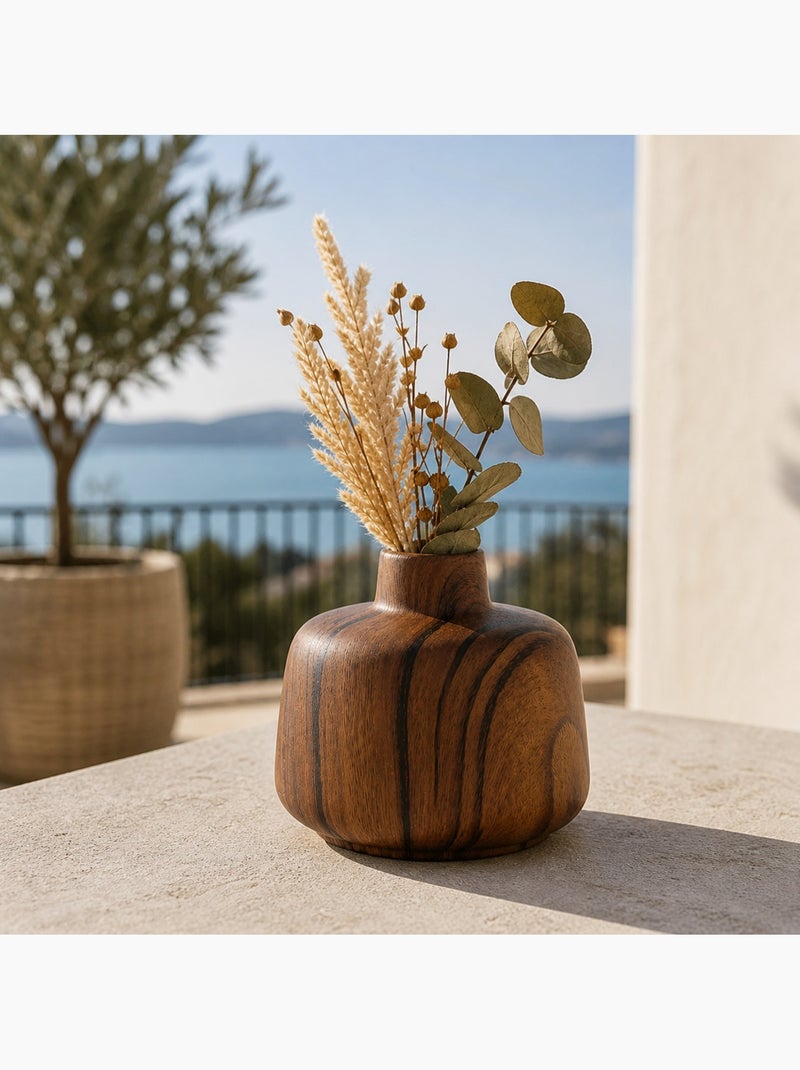 Vase design effet bois en porcelaine Blanc - Kiabi