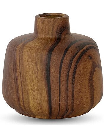 Vase design effet bois en porcelaine