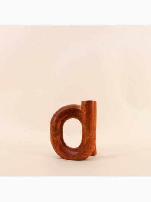 Vase design en bois 14x16cm - Kiabi