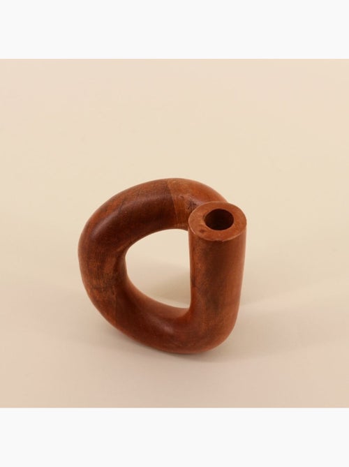 Vase design en bois 14x16cm - Kiabi