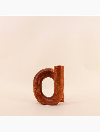Vase design en bois, H16cm