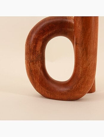 Vase design en bois, H16cm