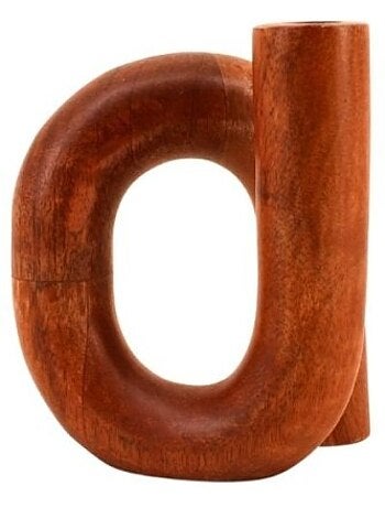 Vase design en bois, H16cm
