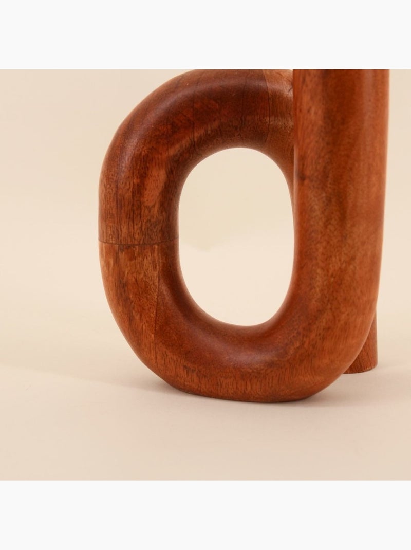 Vase design en bois, H16cm Beige - Kiabi