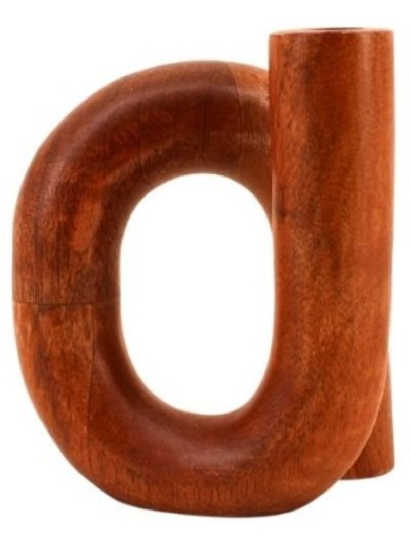 Vase design en bois, H16cm Beige - Kiabi