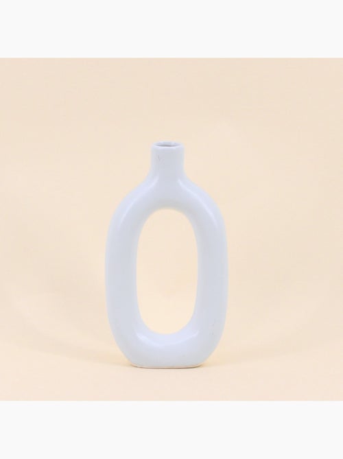 Vase design en céramique blanche 24cm - Kiabi