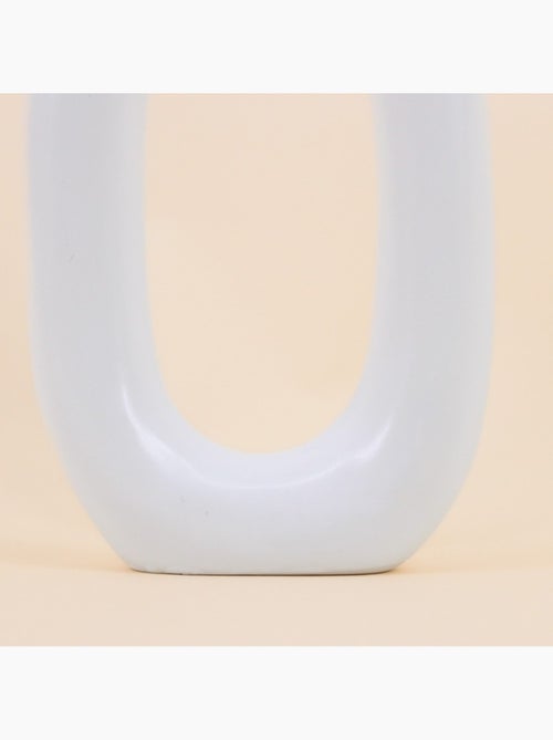 Vase design en céramique blanche 24cm - Kiabi