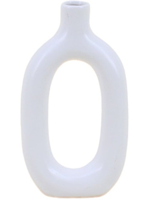 Vase design en céramique blanche 24cm - Kiabi
