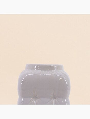 Vase design en céramique blanche effet gonflé, h17m