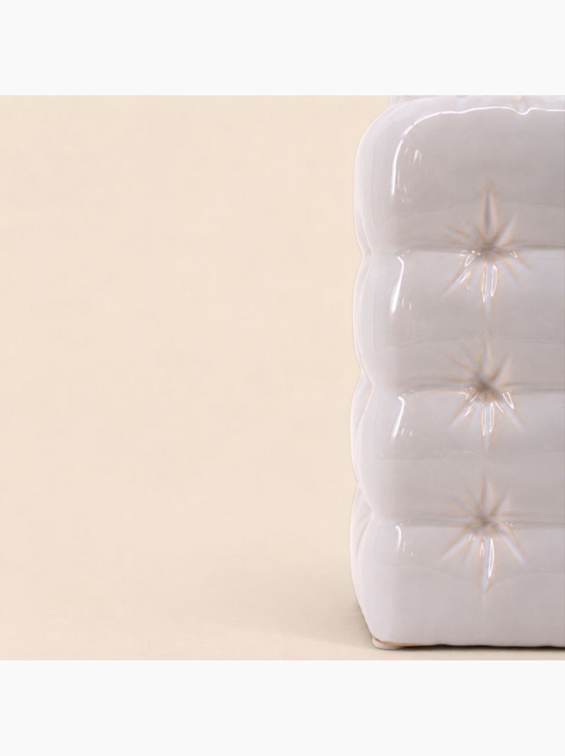 Vase design en céramique blanche effet gonflé, h17m Blanc - Kiabi