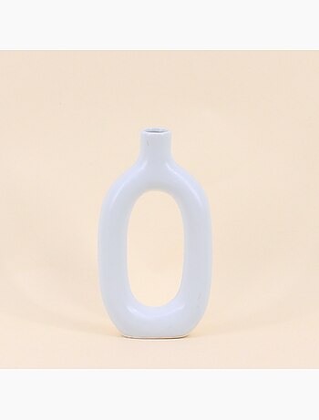 Vase design en céramique blanche, H24cm