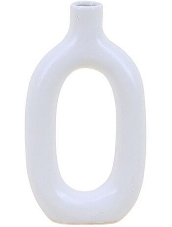 Vase design en céramique blanche, H24cm