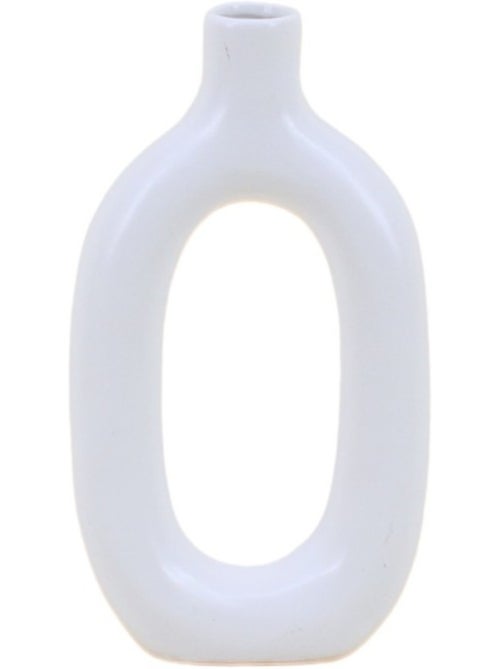 Vase design en céramique blanche, H24cm - Kiabi
