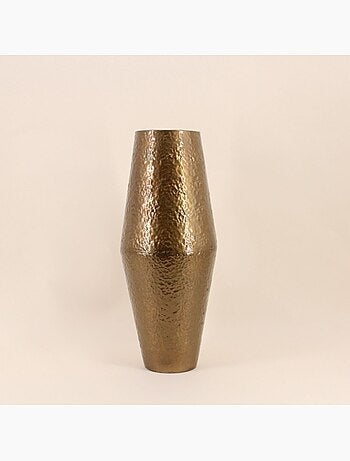 Vase design en métal martelé doré, H50cm