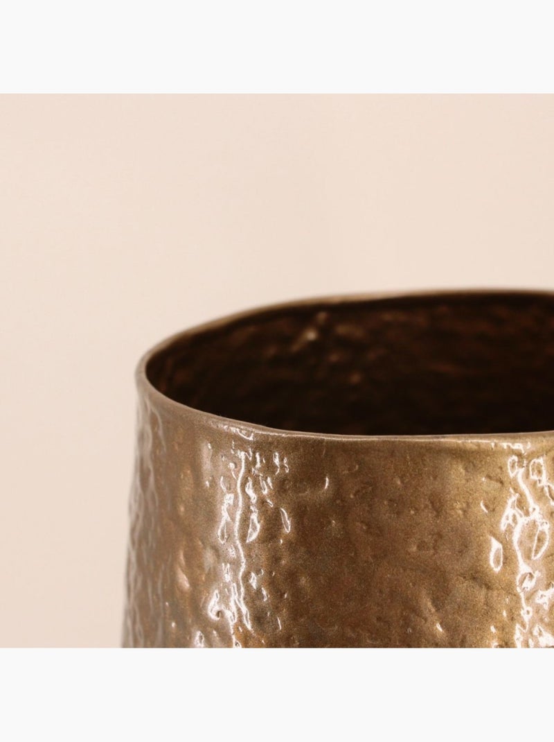 Vase design en métal martelé doré, H50cm Doré - Kiabi