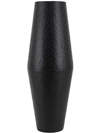 Vase design en métal martelé noir, H65cm
