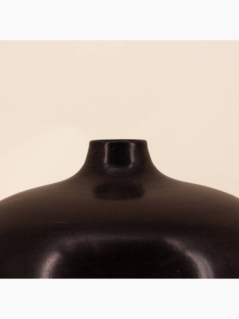 Vase design en métal noir 27x24cm Noir - Kiabi