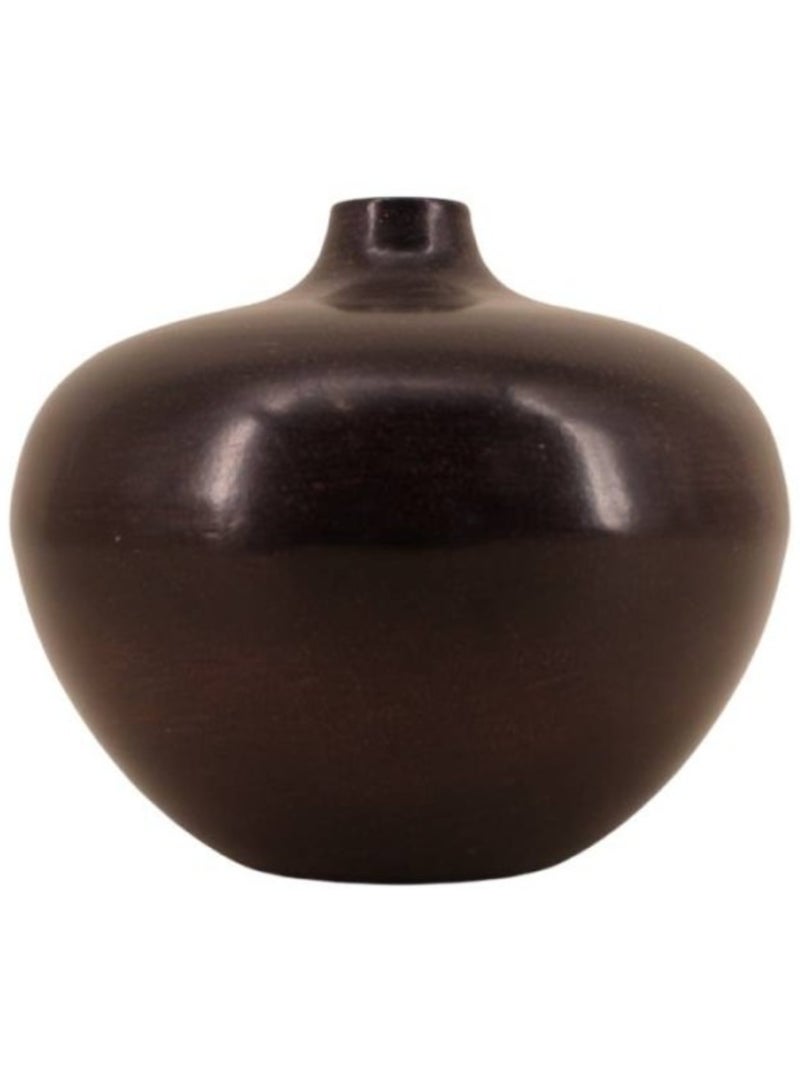 Vase design en métal noir 27x24cm Noir - Kiabi