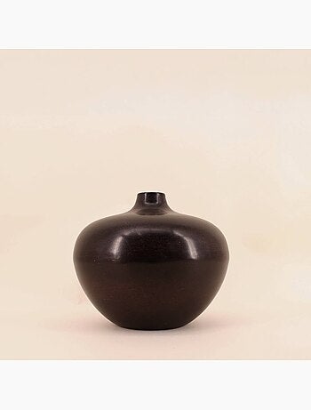 Vase design en métal noir H24cm