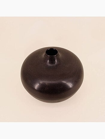 Vase design en métal noir H24cm